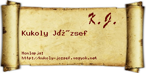 Kukoly József névjegykártya