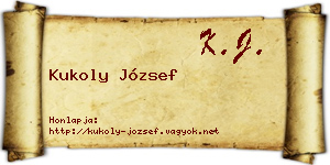 Kukoly József névjegykártya